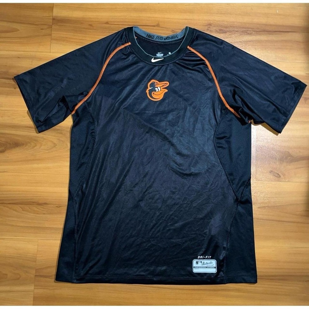 Mens Nike Pro Combat Baltimore Orioles Baseball MLB  Dri-Fit Workout T-Shirt